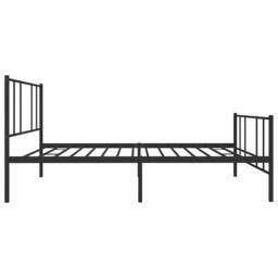 Berkfield Home Metal Bed Frame with Headboard & Footboard Black 90x190 cm Single - thumbnail 7