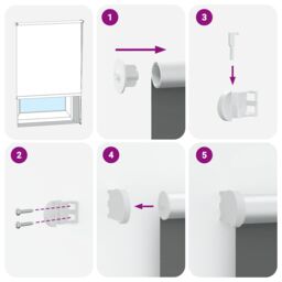 Berkfield Home Roller Blind Blackout White 140x150 cm Fabric Width 136.6 cm Polyester - thumbnail 5