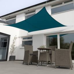 Primrose 6m x 5m Waterproof Patio Sun Shade Sail Canopy 98% UV Block Free Rope in Teal - thumbnail 1