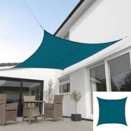 Primrose 6m x 5m Waterproof Patio Sun Shade Sail Canopy 98% UV Block Free Rope in Teal - thumbnail 5