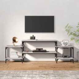 Berkfield Home TV Cabinet Grey Sonoma 157x35x52 cm Engineered Wood - Size: 157 x 35 x 52 cm - thumbnail 3