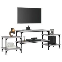 Berkfield Home TV Cabinet Grey Sonoma 157x35x52 cm Engineered Wood - Size: 157 x 35 x 52 cm - thumbnail 4
