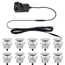 SPETLEK Indoor LED Plinth Lights 30mm Round Cabinet Lights in Silver - thumbnail 3