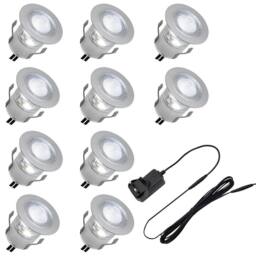SPETLEK Indoor LED Plinth Lights 30mm Round Cabinet Lights in Silver