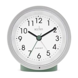 Acctim Caleb Analogue Alarm Clock Non Ticking Sweep Smartlite® Crescendo Alarm in Green - thumbnail 2