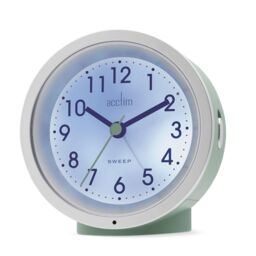 Acctim Caleb Analogue Alarm Clock Non Ticking Sweep Smartlite® Crescendo Alarm in Green - thumbnail 1