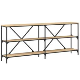 Berkfield Home Console Table Sonoma Oak 180x30x75 cm Engineered Wood & Iron in Brown - Size: 180 x 30 x 75 cm - thumbnail 1