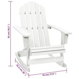 Berkfield Home Garden Rocking Chair Wood White - thumbnail 6