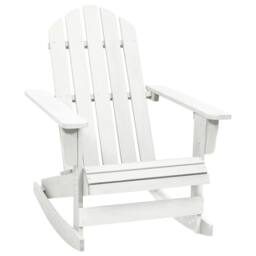 Berkfield Home Garden Rocking Chair Wood White - thumbnail 2