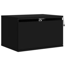 Berkfield Home Wall-mounted Bedside Cabinets with LED Lights 2 pcs Black - thumbnail 6