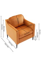 Living and Home Fleece Single Sofa Armchair in Orange - thumbnail 2