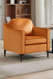 Living and Home Fleece Single Sofa Armchair in Orange - thumbnail 3