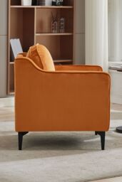 Living and Home Fleece Single Sofa Armchair in Orange - thumbnail 4