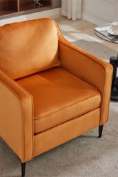 Living and Home Fleece Single Sofa Armchair in Orange - thumbnail 6