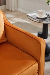 Living and Home Fleece Single Sofa Armchair in Orange - thumbnail 8