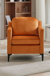 Living and Home Fleece Single Sofa Armchair in Orange