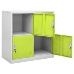 Berkfield Home Locker Cabinets 2 pcs Light Grey & Green 90x45x92.5 cm Steel - thumbnail 6