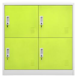 Berkfield Home Locker Cabinets 2 pcs Light Grey & Green 90x45x92.5 cm Steel - thumbnail 3