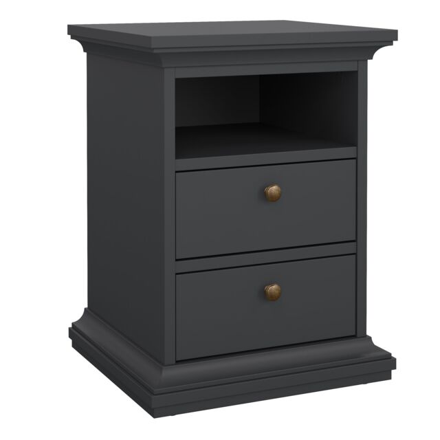 Furniture To Go Paris Bedside 2 Drawers in Grey - image 1