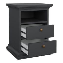 Furniture To Go Paris Bedside 2 Drawers in Grey - thumbnail 5