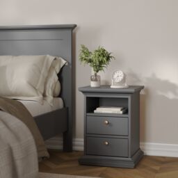 Furniture To Go Paris Bedside 2 Drawers in Grey - thumbnail 7