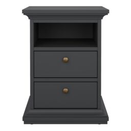 Furniture To Go Paris Bedside 2 Drawers in Grey - thumbnail 2