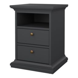 Furniture To Go Paris Bedside 2 Drawers in Grey - thumbnail 3