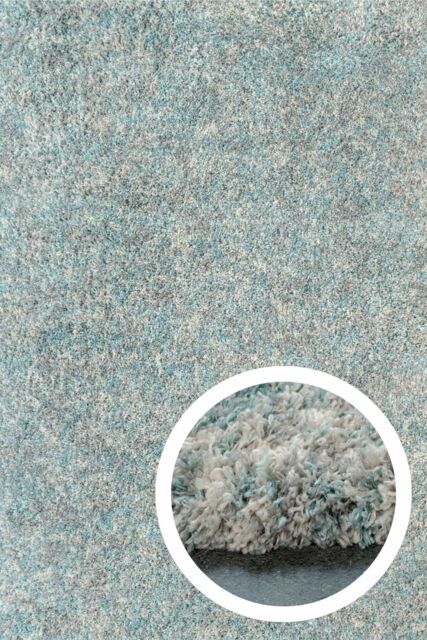 Kukoon Super Soft Mottled Tonal Duck Egg & Grey Shaggy Living Room Area Rugs in Blue - Size: 120 cm x 170 cm - image 1