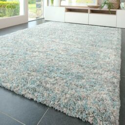Kukoon Super Soft Mottled Tonal Duck Egg & Grey Shaggy Living Room Area Rugs in Blue - Size: 120 cm x 170 cm - thumbnail 2