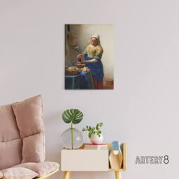 "Artery8 Johannes Vermeer The Milkmaid Canvas Wall Art Print - Size: W18"" x H24""" - thumbnail 3