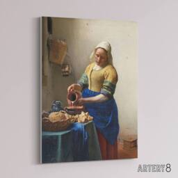 "Artery8 Johannes Vermeer The Milkmaid Canvas Wall Art Print - Size: W18"" x H24""" - thumbnail 2