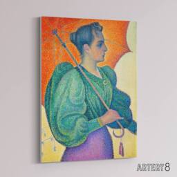 "Artery8 Woman With A Parasol Umbrella Paul Signac Canvas Wall Art Print - Size: W12"" x H16""" - thumbnail 2