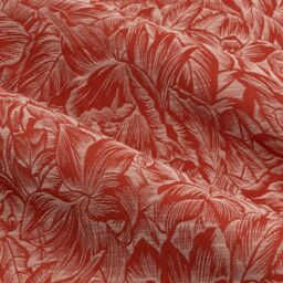 Wylder Nature Grantley Floral Jacquard Eyelet Curtain Pair in Burnt Orange - Size: 117 cm width x 183 cm drop - thumbnail 4