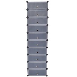 Berkfield Home Interlocking Shoe Organiser with 10 Compartments Black - thumbnail 3