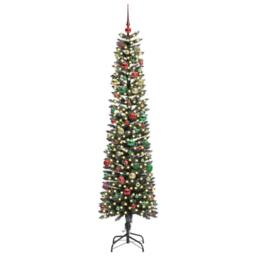 Berkfield Home Artificial Christmas Tree with 300 LEDs Green 58 x 58 x 210 cm - thumbnail 3