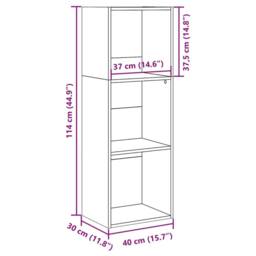 Berkfield Home Decorative Bookcase Artisian Oak 40x30x114 cm Engineered Wood in Brown - Size: 40 x 30 x 114 cm - thumbnail 9
