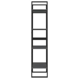 Berkfield Home 4-Tier Book Cabinet Grey 60x30x140 cm Solid Pine Wood - Size: 60 x 30 x 140 cm - thumbnail 6