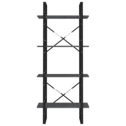 Berkfield Home 4-Tier Book Cabinet Grey 60x30x140 cm Solid Pine Wood - Size: 60 x 30 x 140 cm - thumbnail 5