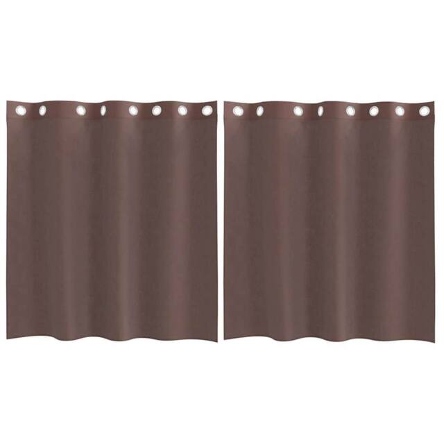 Berkfield Home Voile Curtains with Grommets 2 pcs Brown 140x140 cm - image 1