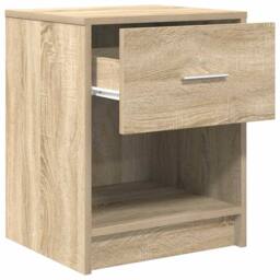 Berkfield Home Durable Bedside Cabinets 2 pcs with Drawer Sonoma Oak 40x34x50 cm in Beige - Size: 40 x 34 x 50 cm - thumbnail 5