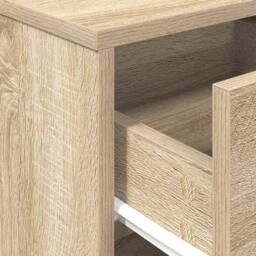 Berkfield Home Durable Bedside Cabinets 2 pcs with Drawer Sonoma Oak 40x34x50 cm in Beige - Size: 40 x 34 x 50 cm - thumbnail 9