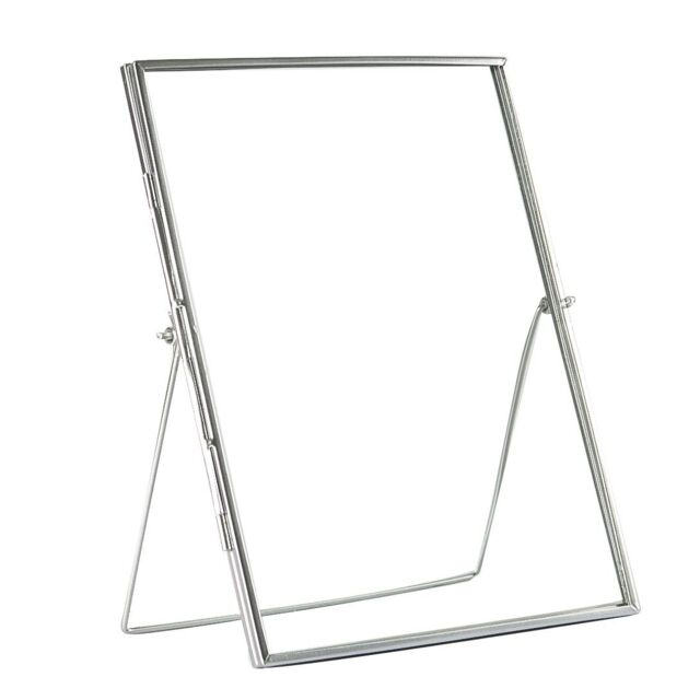 "Nicola Spring Standing Metal Photo Frame - 8"" x 10"" - Picture Display Poster Frame in Silver" - image 1
