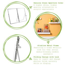 "Nicola Spring Standing Metal Photo Frame - 8"" x 10"" - Picture Display Poster Frame in Silver" - thumbnail 2