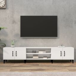 Berkfield Home TV Cabinet High Gloss White 180x31.5x40 cm Engineered Wood