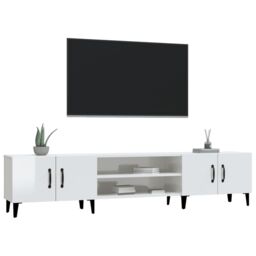 Berkfield Home TV Cabinet High Gloss White 180x31.5x40 cm Engineered Wood - thumbnail 4