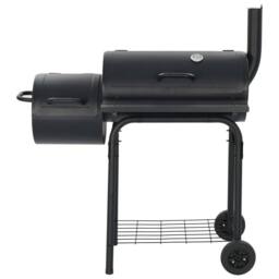 Berkfield Home Classic Charcoal BBQ Offset Smoker in Black - thumbnail 2