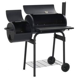 Berkfield Home Classic Charcoal BBQ Offset Smoker in Black - thumbnail 4