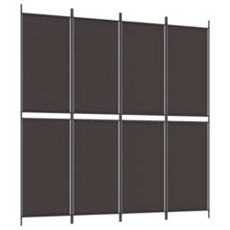 Berkfield Home 4-Panel Room Divider Brown 200x200 cm Fabric - thumbnail 2
