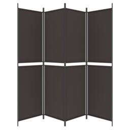 Berkfield Home 4-Panel Room Divider Brown 200x200 cm Fabric - thumbnail 4
