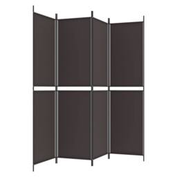 Berkfield Home 4-Panel Room Divider Brown 200x200 cm Fabric - thumbnail 5